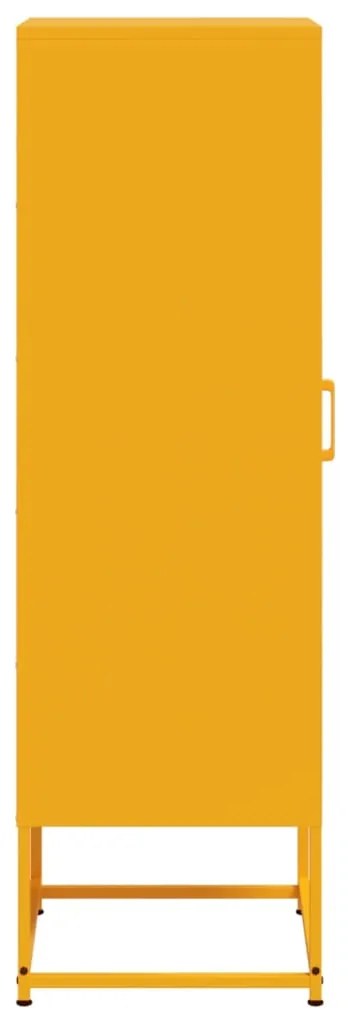 Aparador alto 36x39x123 cm aço amarelo mostarda