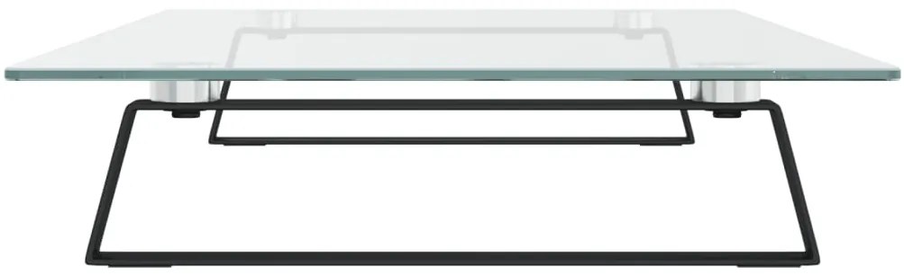 Suporte para monitor 80x35x8 cm vidro temperado e metal preto