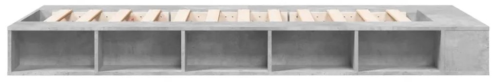 Estrutura de cama 75x190 cm derivados de madeira cinza cimento