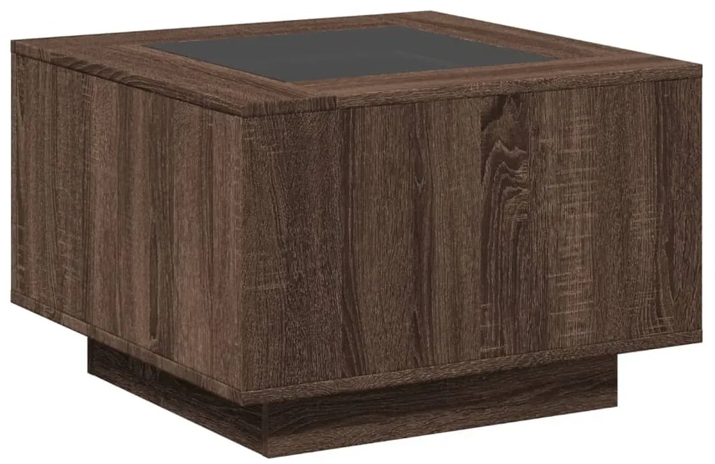 Mesa de centro c/ LEDs 60x60x40 cm derivados de madeira