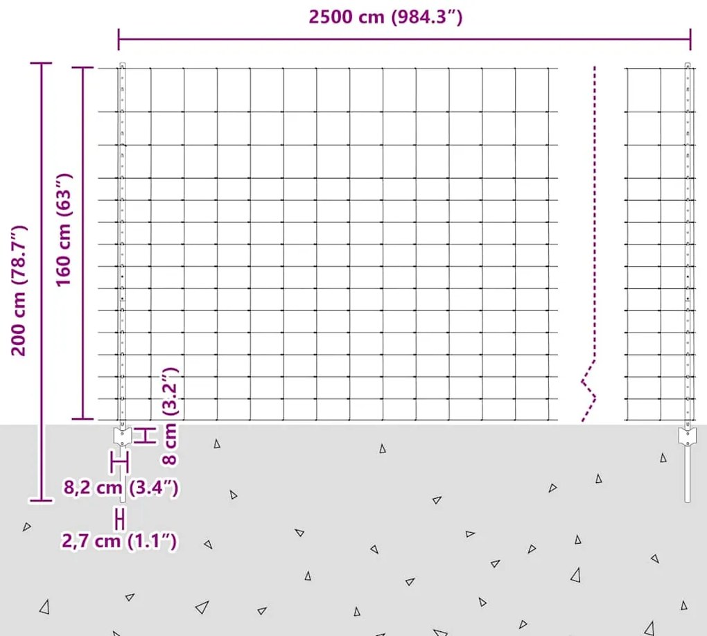 Posts de Cerca vidaXL 22 pcs U-Channel 160 cm Aço Galvanizado