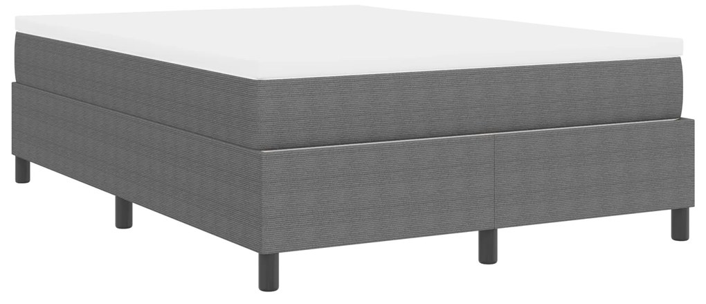 Cama Box Spring com Colchão Cinza Claro 160x200 cm Tecido de Veludo Co