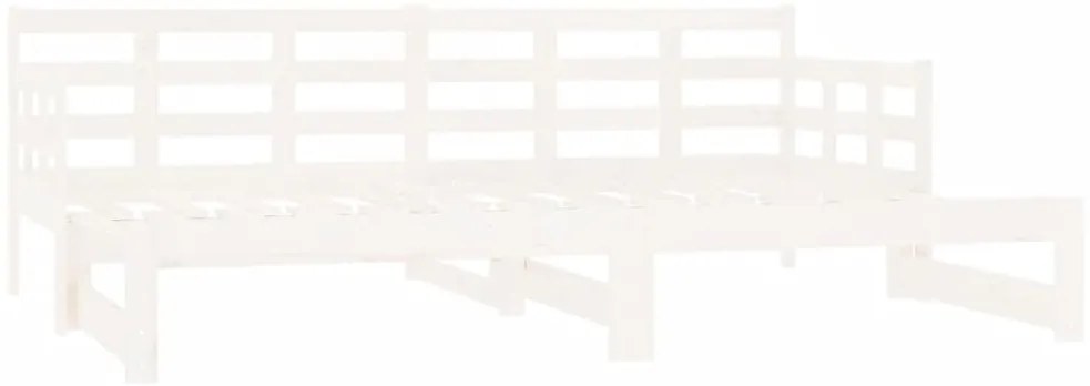 Estrutura sofá-cama de puxar 2x(80x200) cm pinho maciço branco
