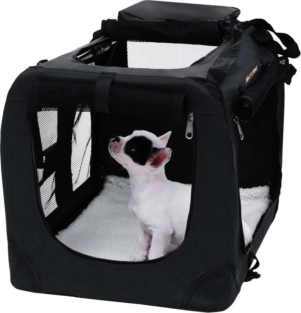 Transportadora para animais de estimação S 50 x 35 x 35 cm preto