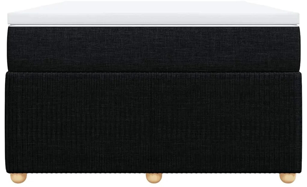 Cama com molas/colchão 120x200 cm tecido preto