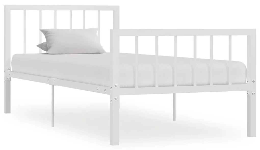 vidaXL Estrutura de cama 100x200 cm metal branco