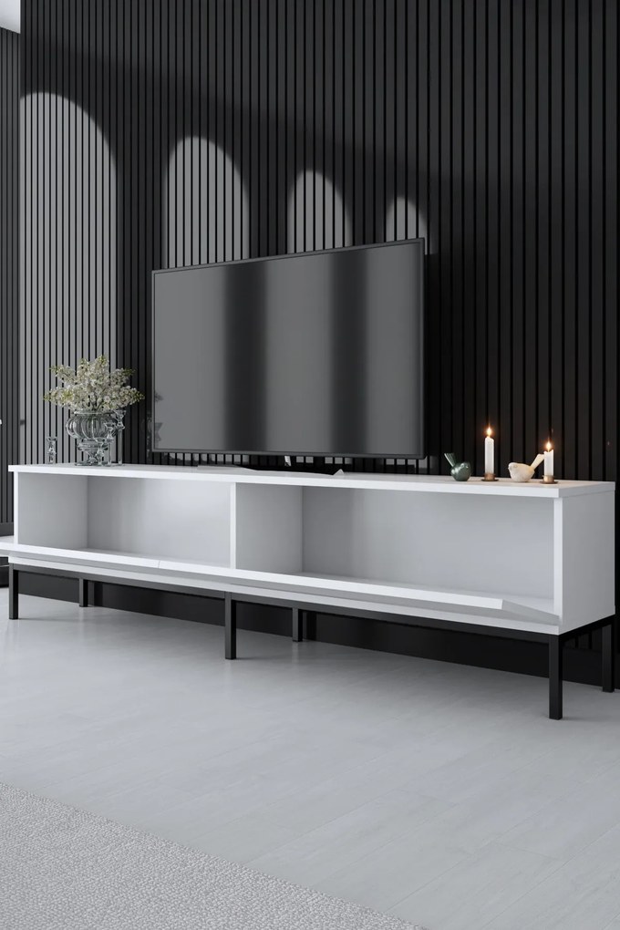 Móvel TV Lord – Preto e Branco – 180 cm x 47 cm x 30 cm