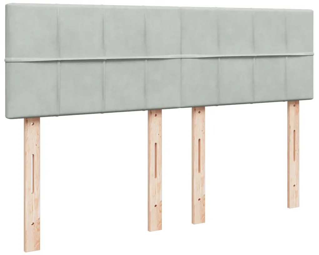 Cama com molas/colchão 140x190 cm veludo cinzento-claro