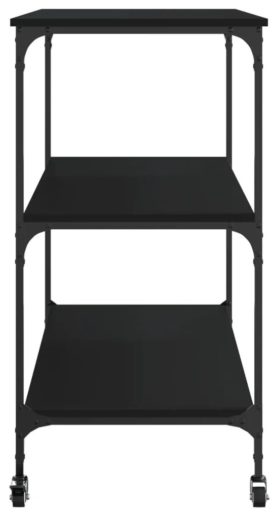 Carrinho de cozinha 102x50x95 cm derivados de madeira preto