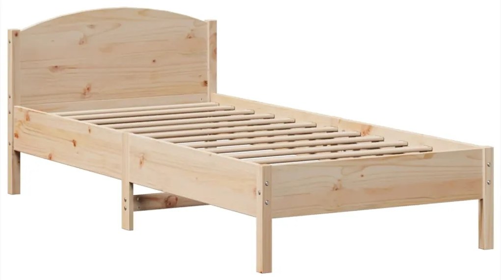 Cama com estante sem colchão 75x190 cm pinho maciço