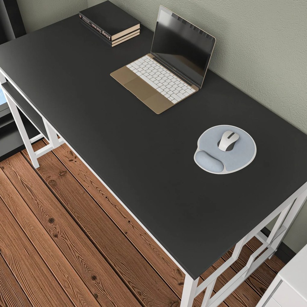 Secretária de Estudo Kennesaw - Branco Antracite - 120x60x74.8 cm