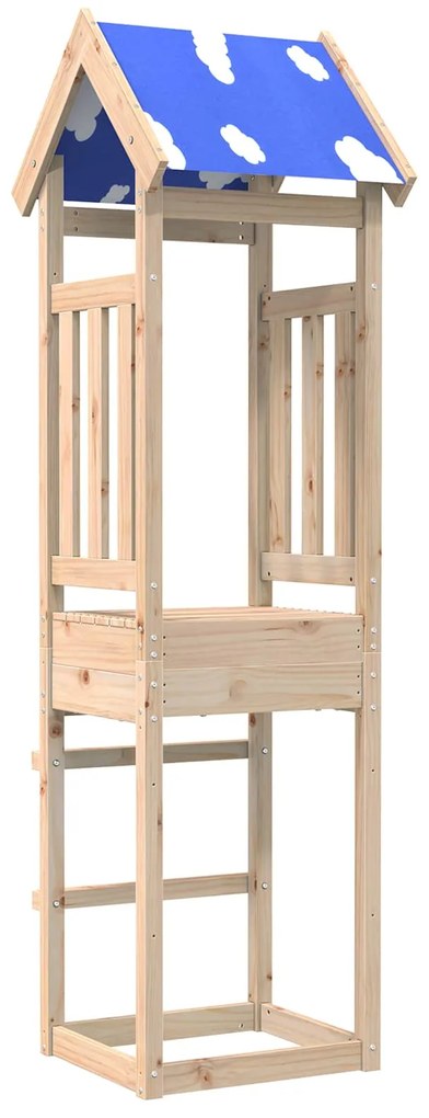 vidaXL Torre de Brincar Castanho Madeira de Pinheiro Sólida