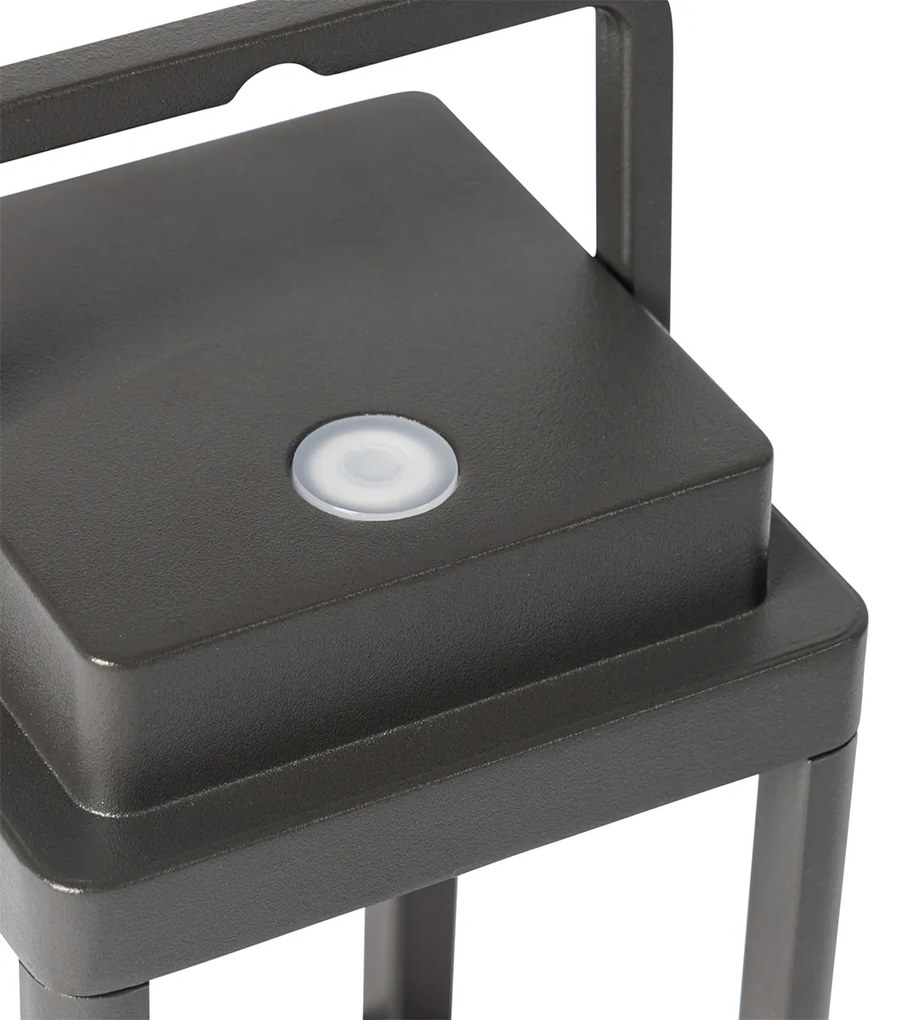 Candeeiro de mesa de exterior cinzento escuro com LED recarregável - Yara Moderno