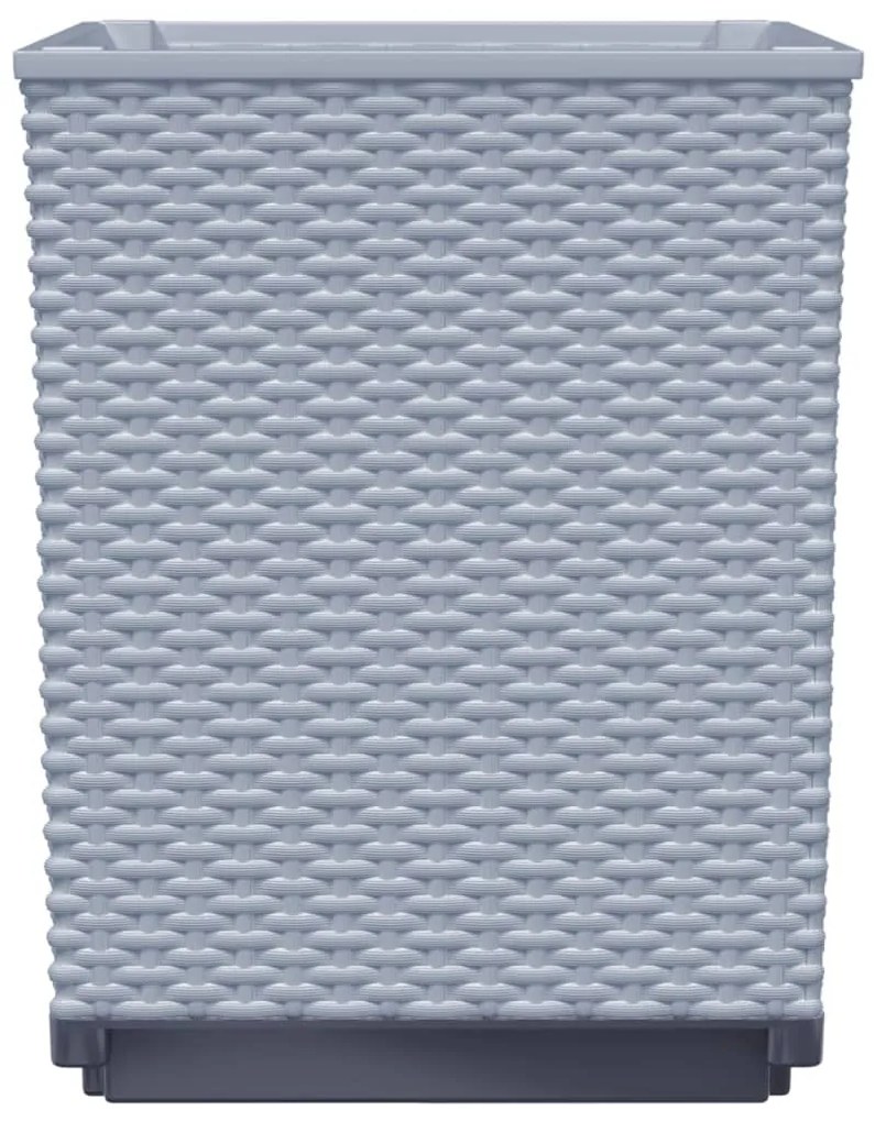 Vasos/floreiras 2 pcs 30x30x37 cm polipropileno cinzento-claro