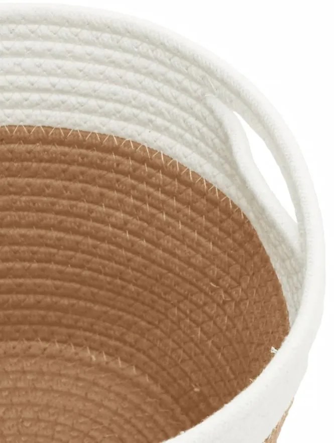 Cestos de arrumação 2 pcs Ø24x18 cm algodão castanho e branco