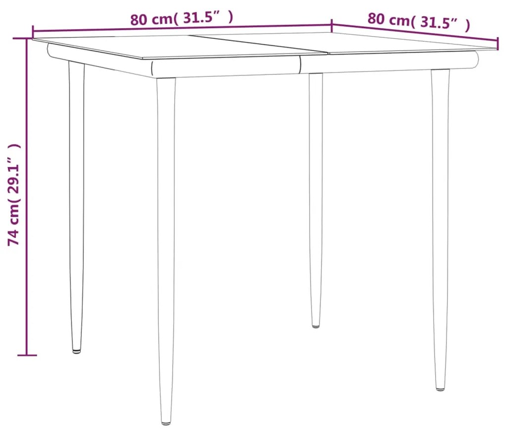 5 pcs conjunto de jantar para jardim aço e textilene preto