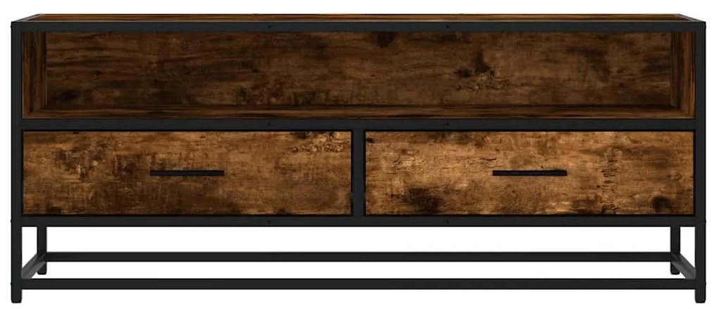 Móvel p/ TV 100x34,5x40 cm deriv. madeira/metal carvalho fumado