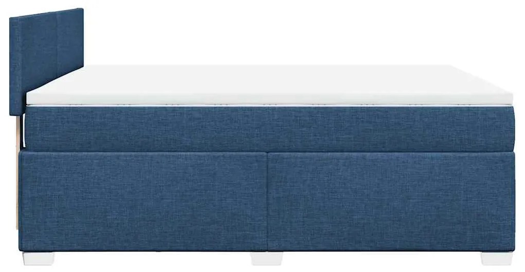 Cama com molas/colchão 140x190 cm tecido azul