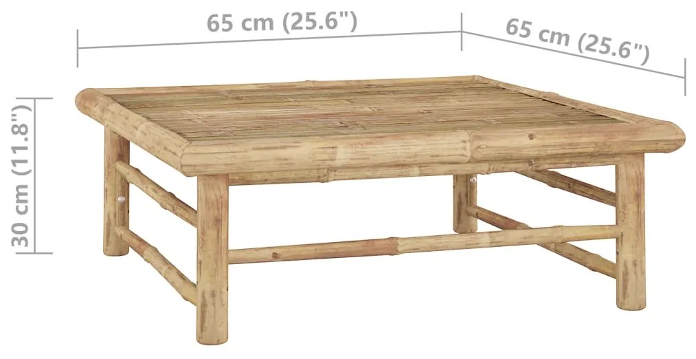 7 pcs conj. lounge jardim em bambu c/ almofadões cinza-escuro