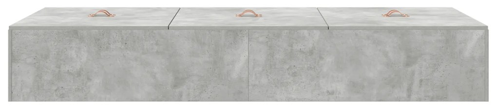 Cama de Armazenamento Cinza Concreto 90x200 cm