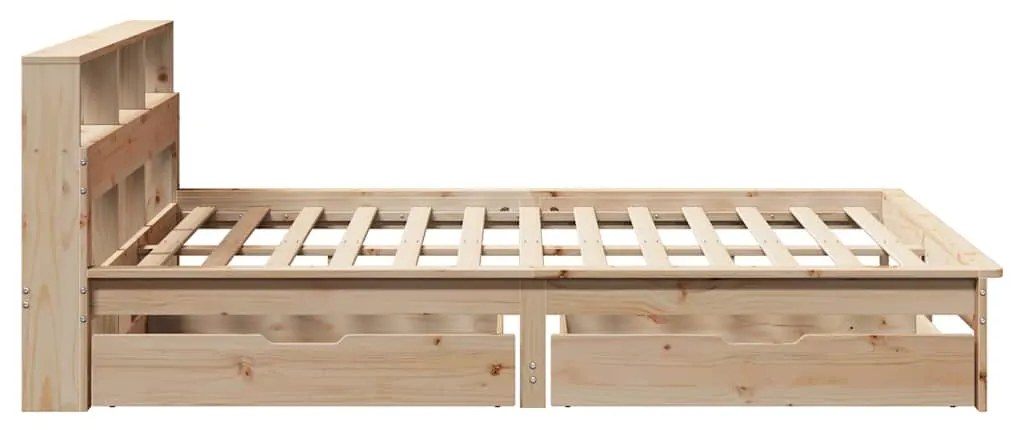 Cama com estante sem colchão 120x190 cm pinho maciço