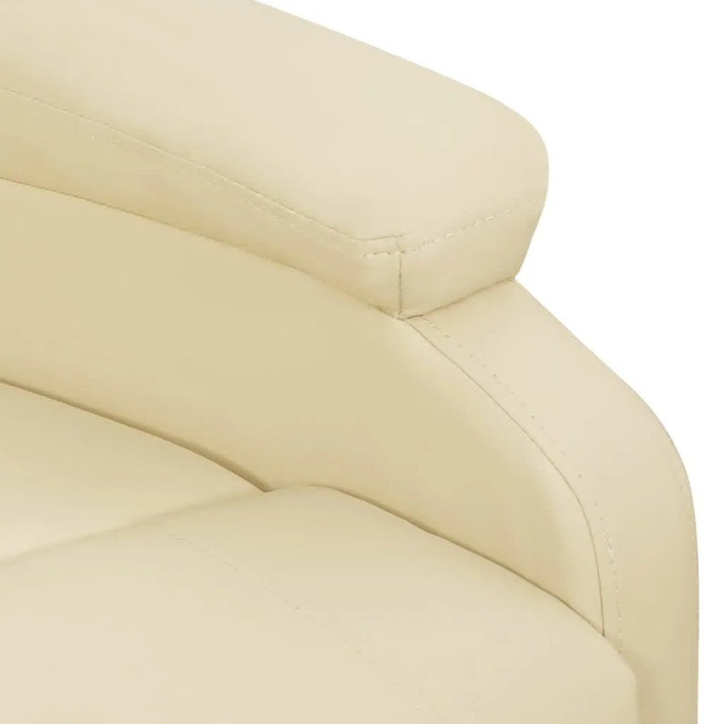 Poltrona de massagens elevatória couro artificial cor creme