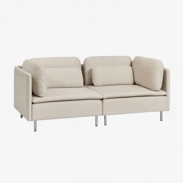 Sofá Modular De 2 Peças Em Tecido Oriol Tecido Creme Bege - Sklum