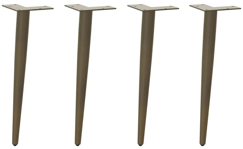 Pés para mesa de centro cônicos 4 peças aço natural 30-31 cm aço