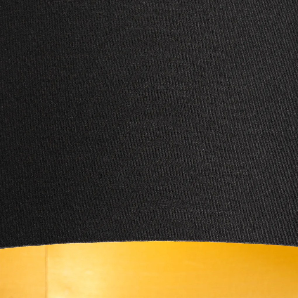 Candeeiro de tecto preto com 6 luzes douradas - Multidrum Moderno