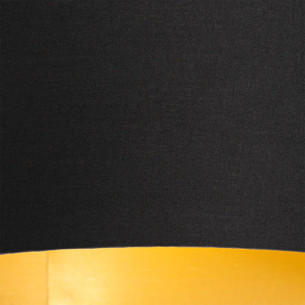 Candeeiro de teto preto com interior dourado 6 luzes - Multidrum Moderno