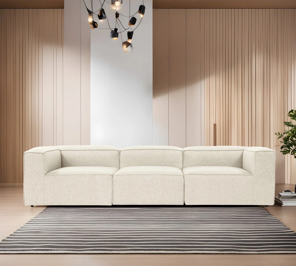 Sofá de 3 Lugares Fora – Ecru – 297x66x105 cm