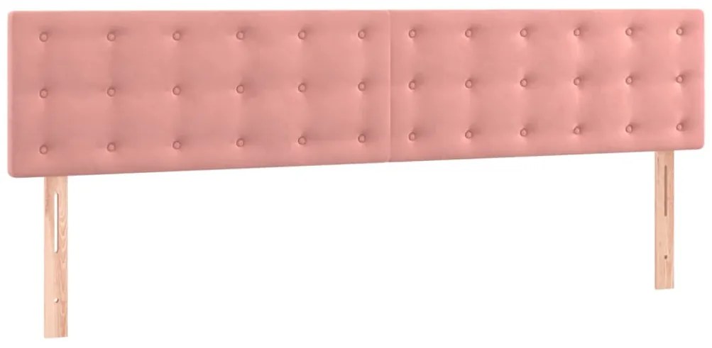 Cama com molas/colchão 160x200 cm veludo rosa