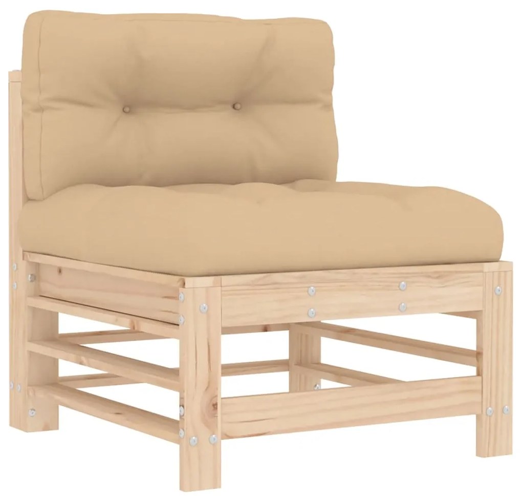10 pcs conjunto lounge jardim c/ almofadões madeira maciça