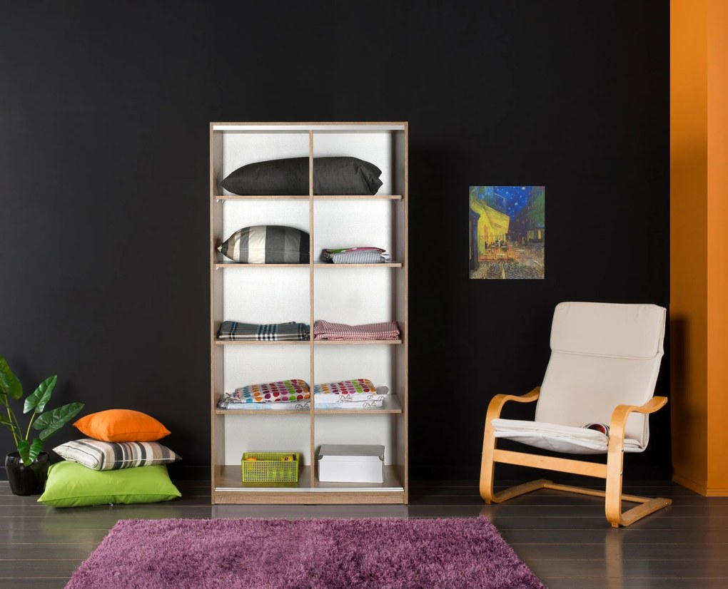 Roupeiro "Coral" – Salmão &amp; Branco – 94 x 182 x 52 cm – Design Moderno