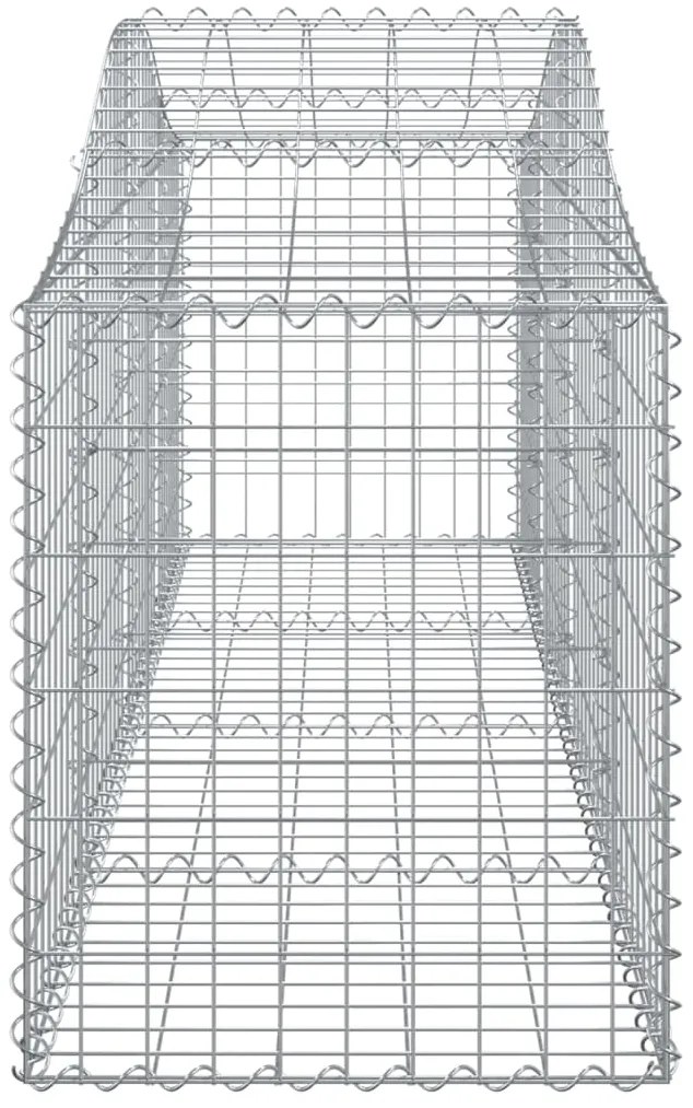Cestos gabião arqueados 6 pcs 200x50x60/80 cm ferro galvanizado