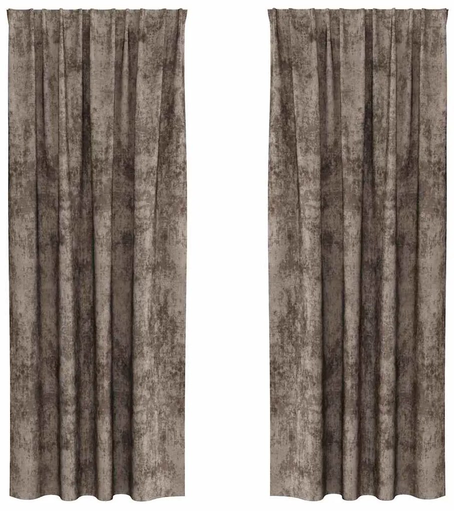 Cortinas de Veludo - 2 Peças com Ilhós Cappuccino 225x140 cm