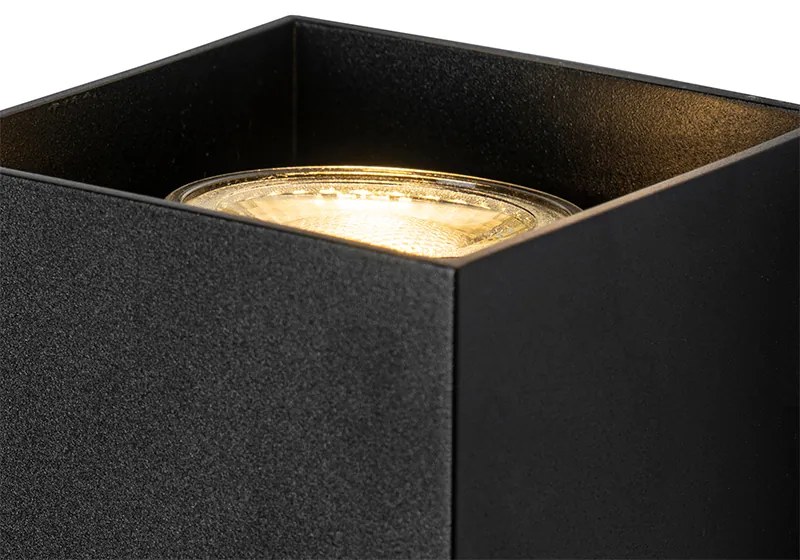 Candeeiro de parede quadrado design preto - Sabbir