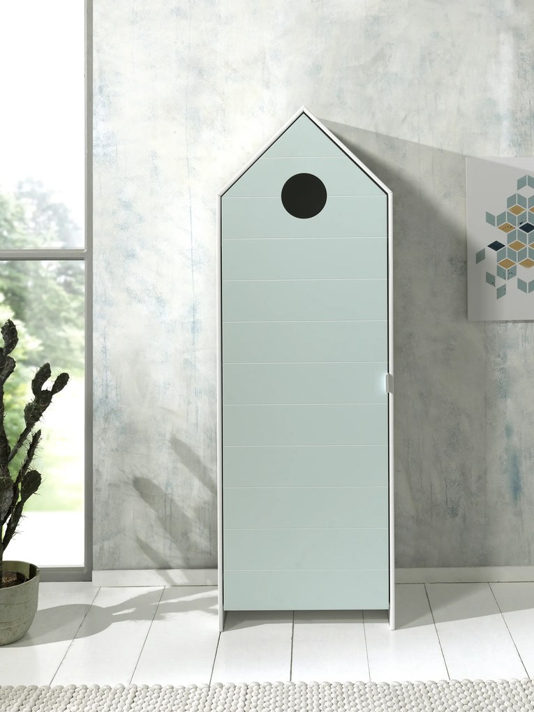 Conjunto 1 armario Guarda Roupa infantil + estante infantil coleção CASAMI Branco e Menta