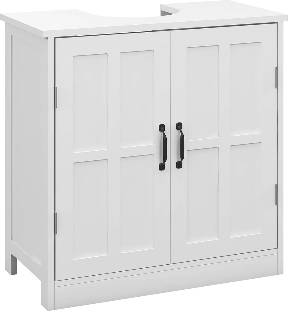Móvel para Lavatório Pousar (NÃO INCLUIDO) Armário para Casa de Banho com 2 Portas e Prateleira Interior Ajustável 60x30x60 cm Branco
