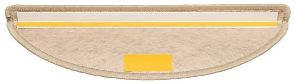 Tapetes escada adesivos aspeto sisal 15 pcs 56x17x3cm cor areia