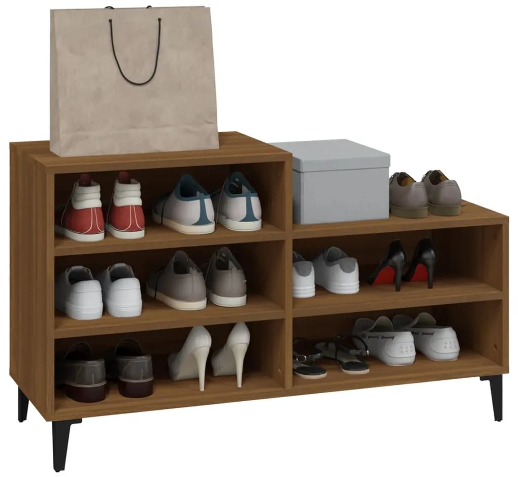 Sapateira 102x36x60 cm derivados de madeira carvalho castanho