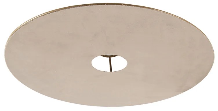 Abajur plano em veludo Taupe com dourado 45 cm