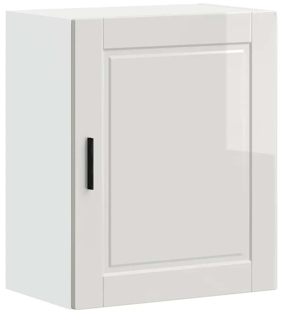 Armários parede cozinha 2 pcs Porto branco brilhante