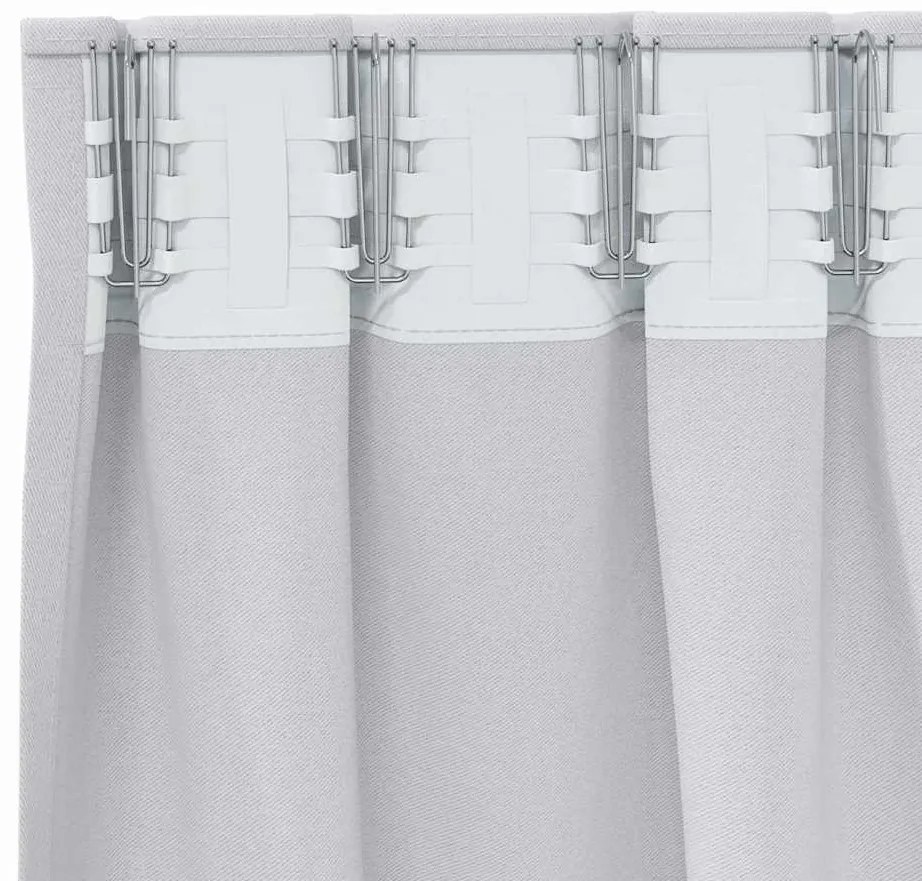 Cortinas com cortinas 2 pcs Cinza Claro 225 x 140 cm Poliéster