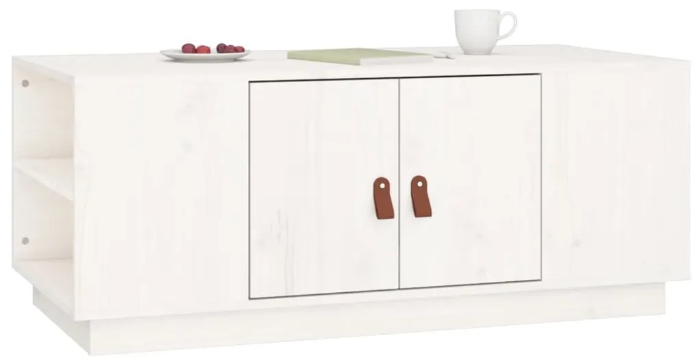 Mesa de centro 100x50x41 cm pinho maciço branco