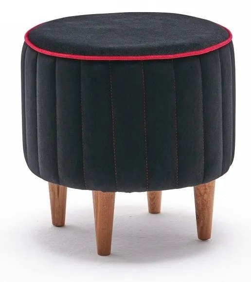 **** Pouffe Lindy – Anthracite &amp; Rosa – 40x40x40 cm

**