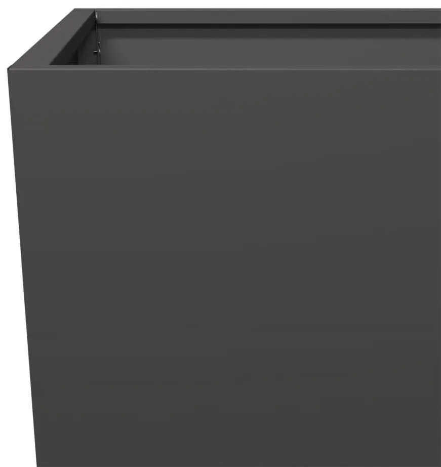 Vaso/floreira de jardim 2 pcs 35x35x75 cm aço preto