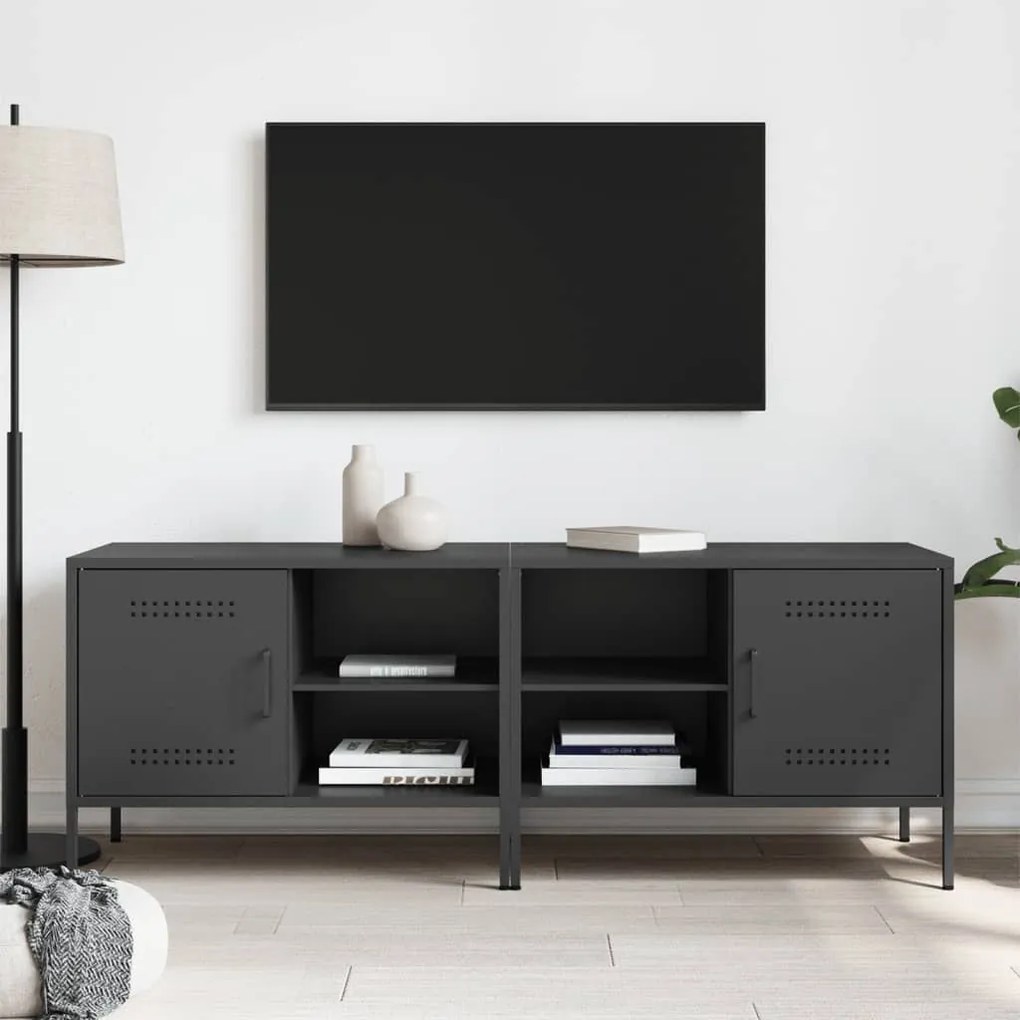 Móveis de TV 2 pcs 68x39x50,5 cm aço preto