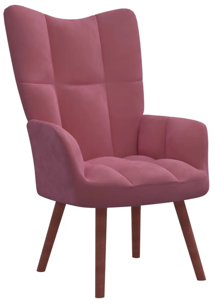 328055 vidaXL Cadeira de descanso veludo rosa