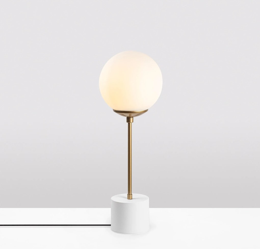 Candeeiro de Mesa Globo – Branco – 20 x 20 x 57 cm